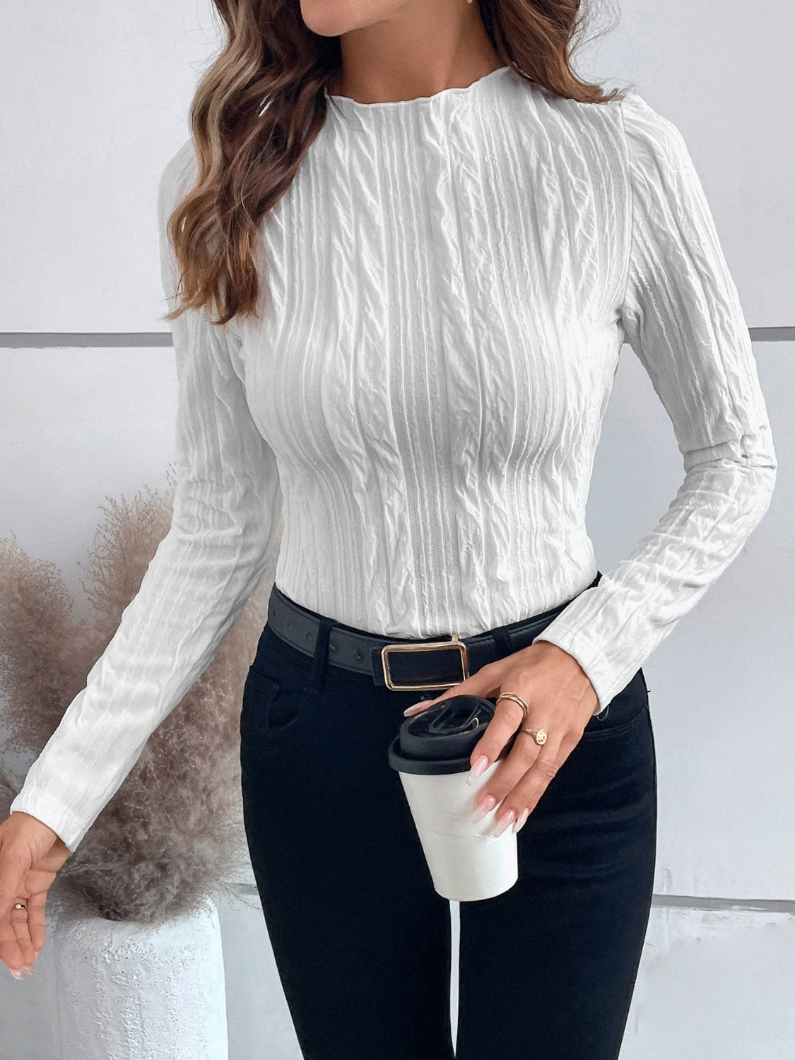 Mock Neck Long Sleeve Top