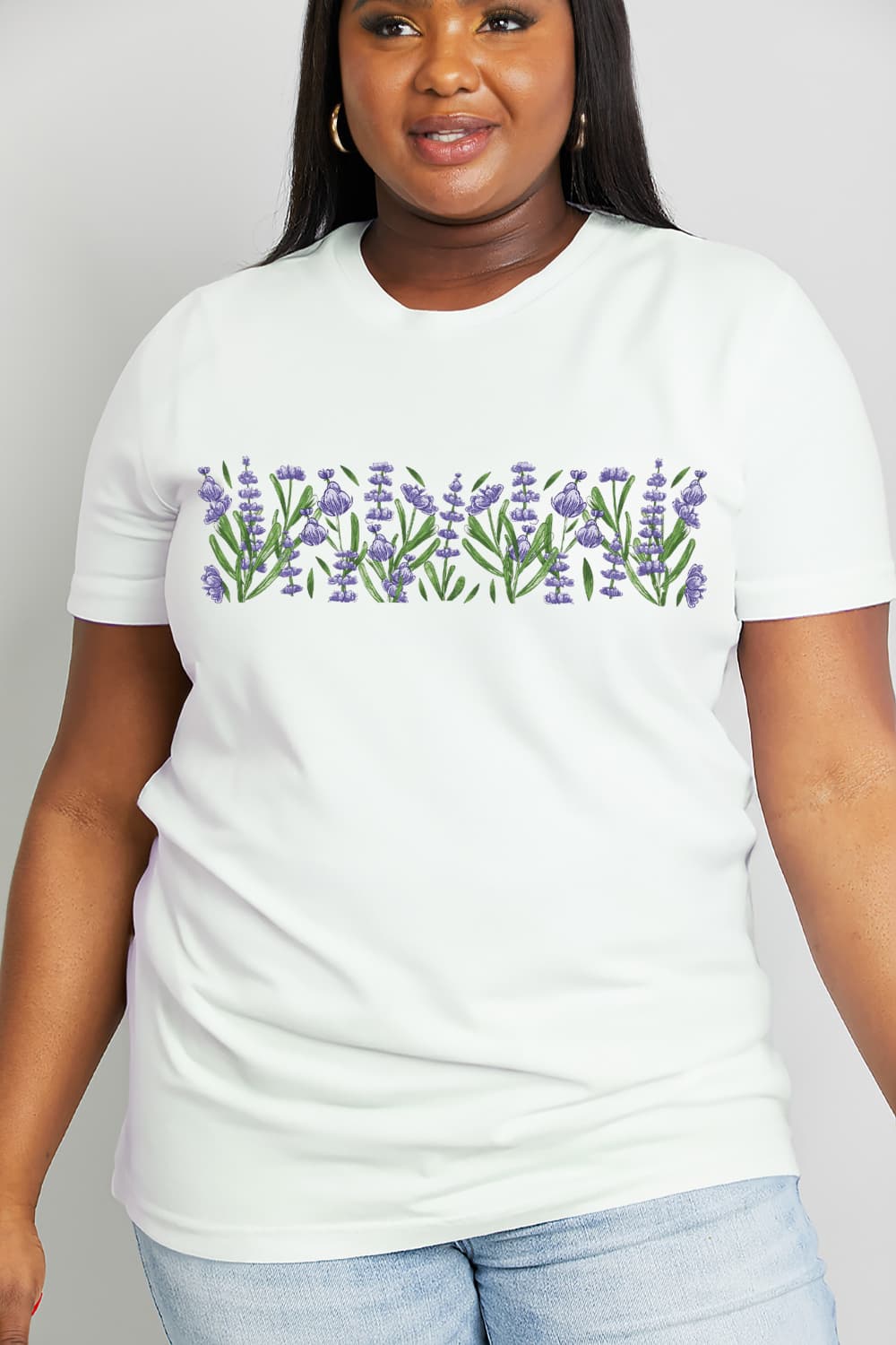 Simply Love Full Size Flower Graphic Cotton Tee