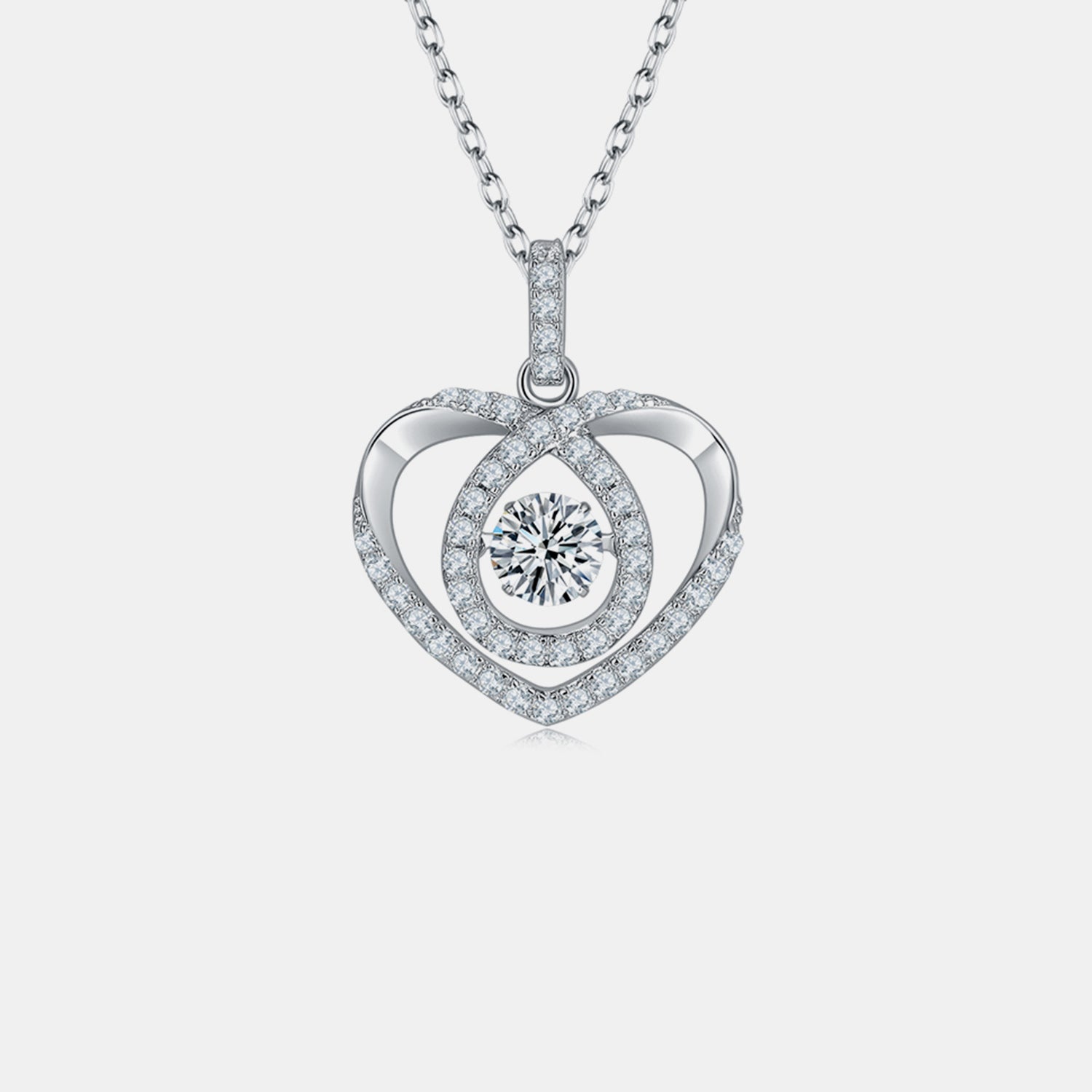 Moissanite 925 Sterling Silver Heart Shape Necklace