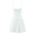 French Retro Square Collar Sexy Embroidery Suspender Sexy Stitching Lace Dress