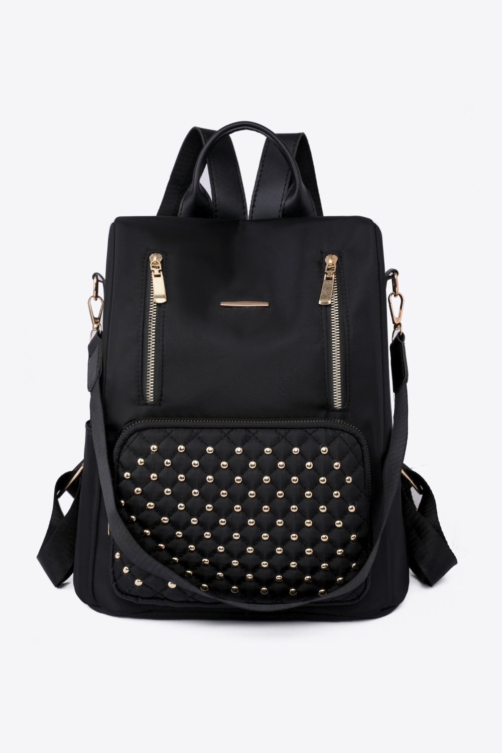 Zipper Pocket Beaded Backpack