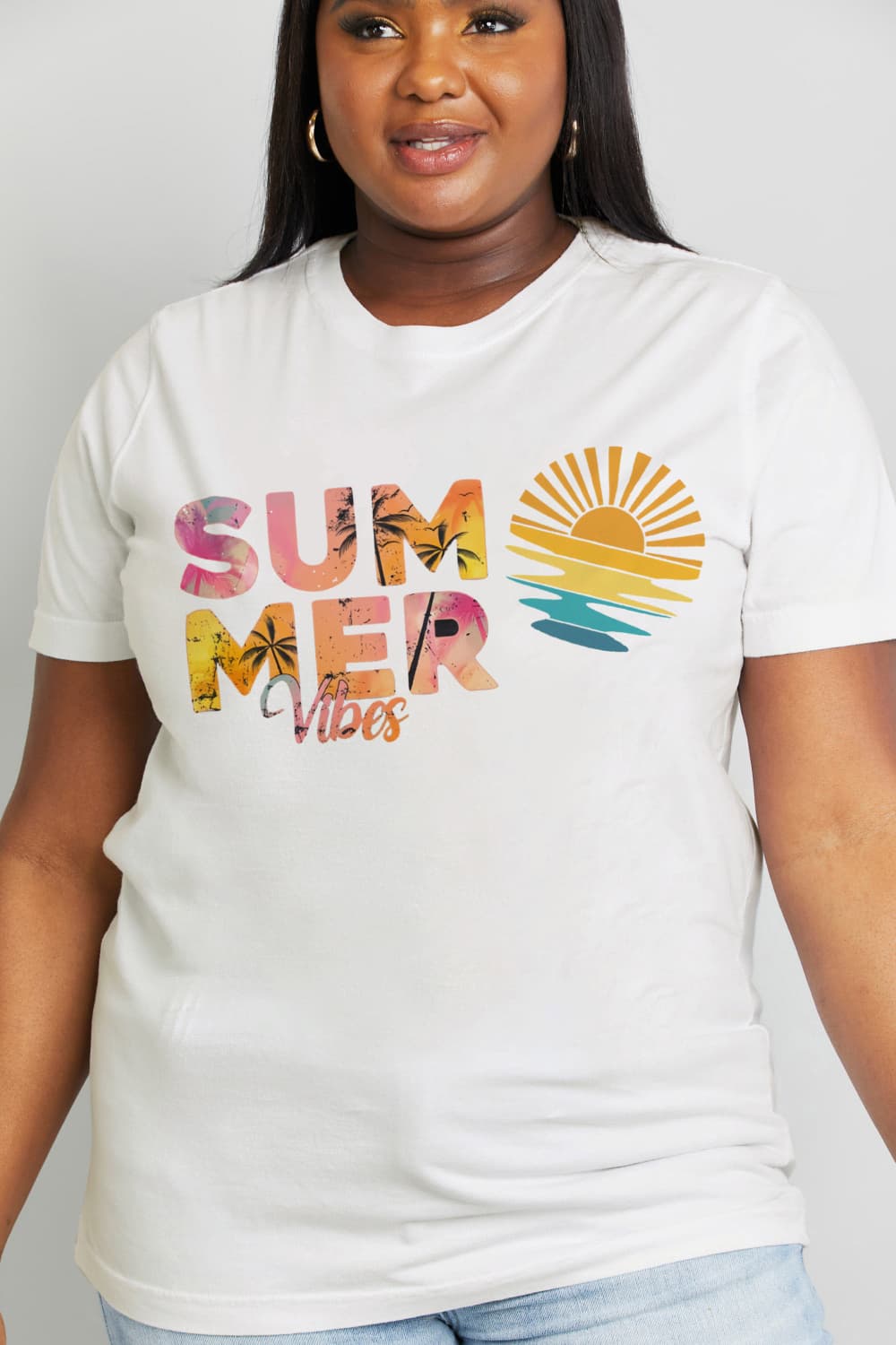 Simply Love Full Size SUMMER VIBES Graphic Cotton Tee