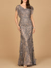 Cap Sleeve Mermaid V-neck Gown