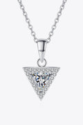 925 Sterling Silver Triangle Moissanite Pendant Necklace