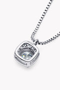 Moissanite Pendant Platinum-Plated Necklace