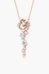 925 Sterling Silver 18K Rose Gold-Plated Pendant Necklace