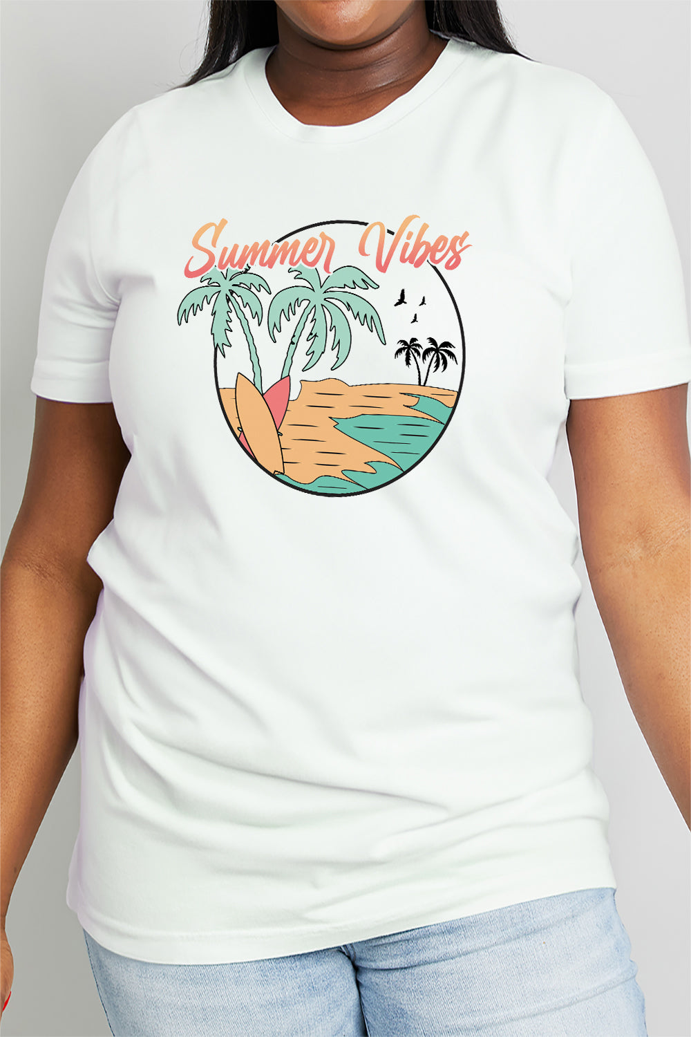 Simply Love Full Size SUMMER VIBES Graphic Cotton Tee