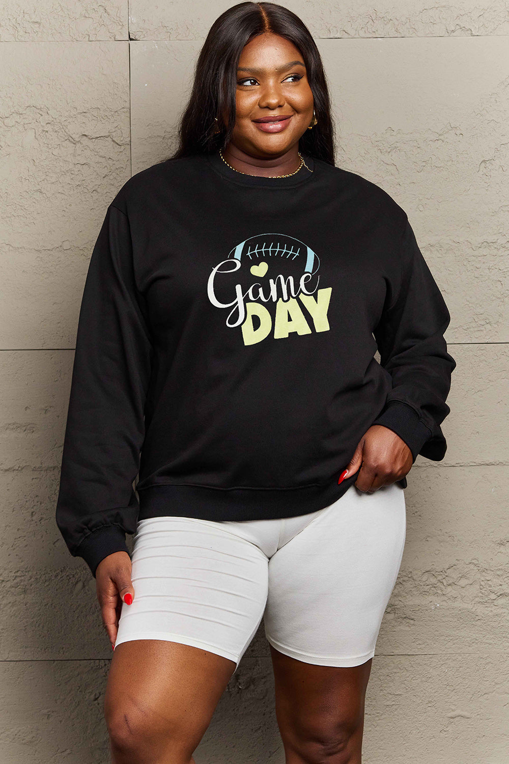 Simply Love Full Size Drop Shoulder Graphic Sweatshirt