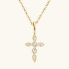 925 Sterling Silver Moissanite Cross Pendant Necklace