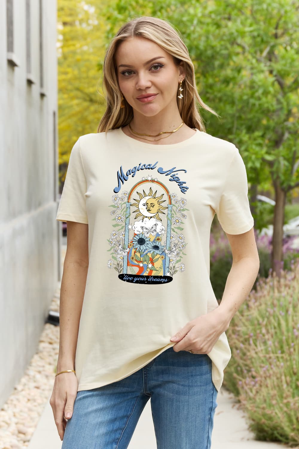 Simply Love Full Size MAGICAL NIGHTS LIVE YOUR DREAMS Graphic Cotton Tee