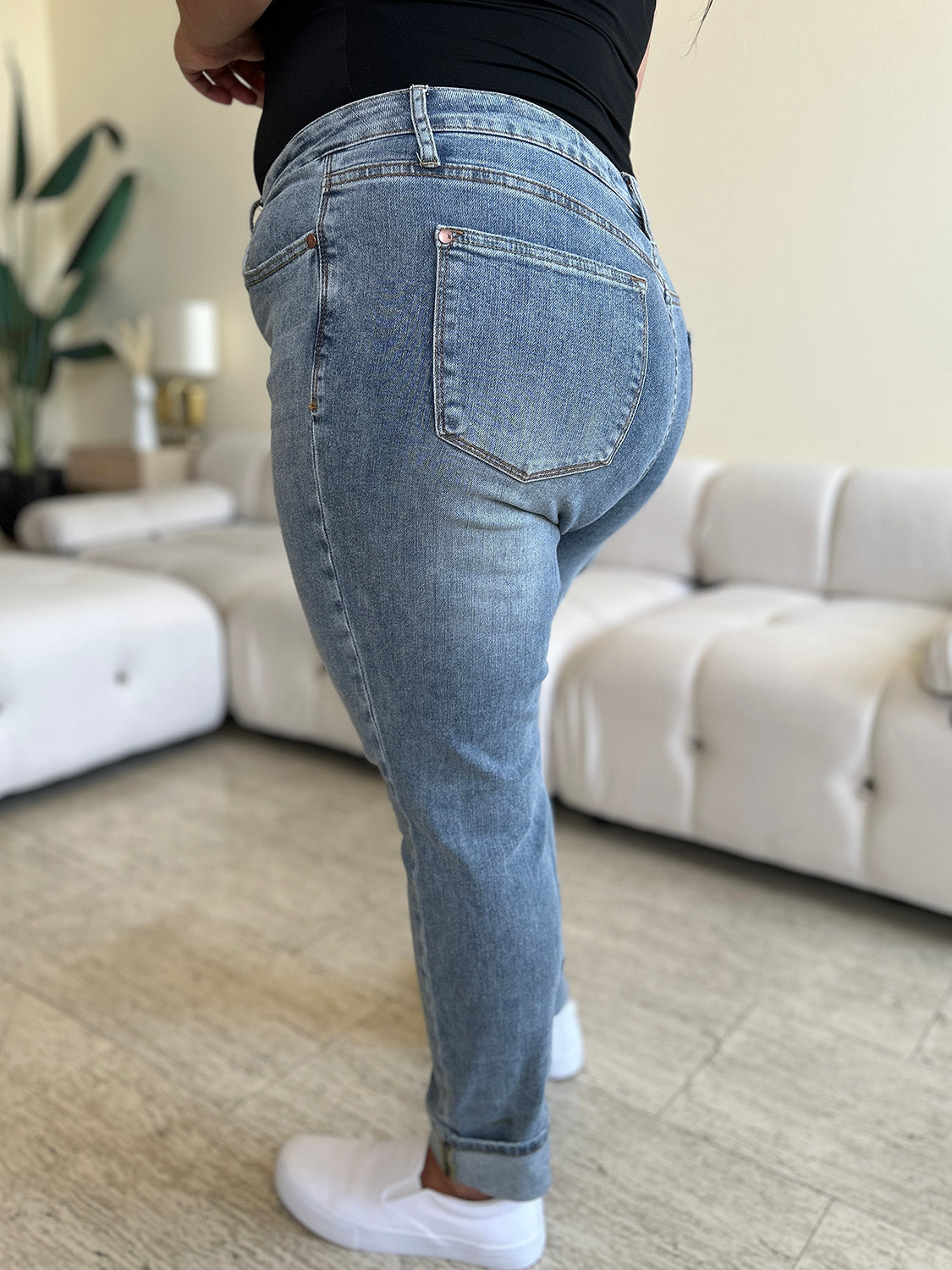 Judy Blue Full Size High Waist Cuff Hem Jeans