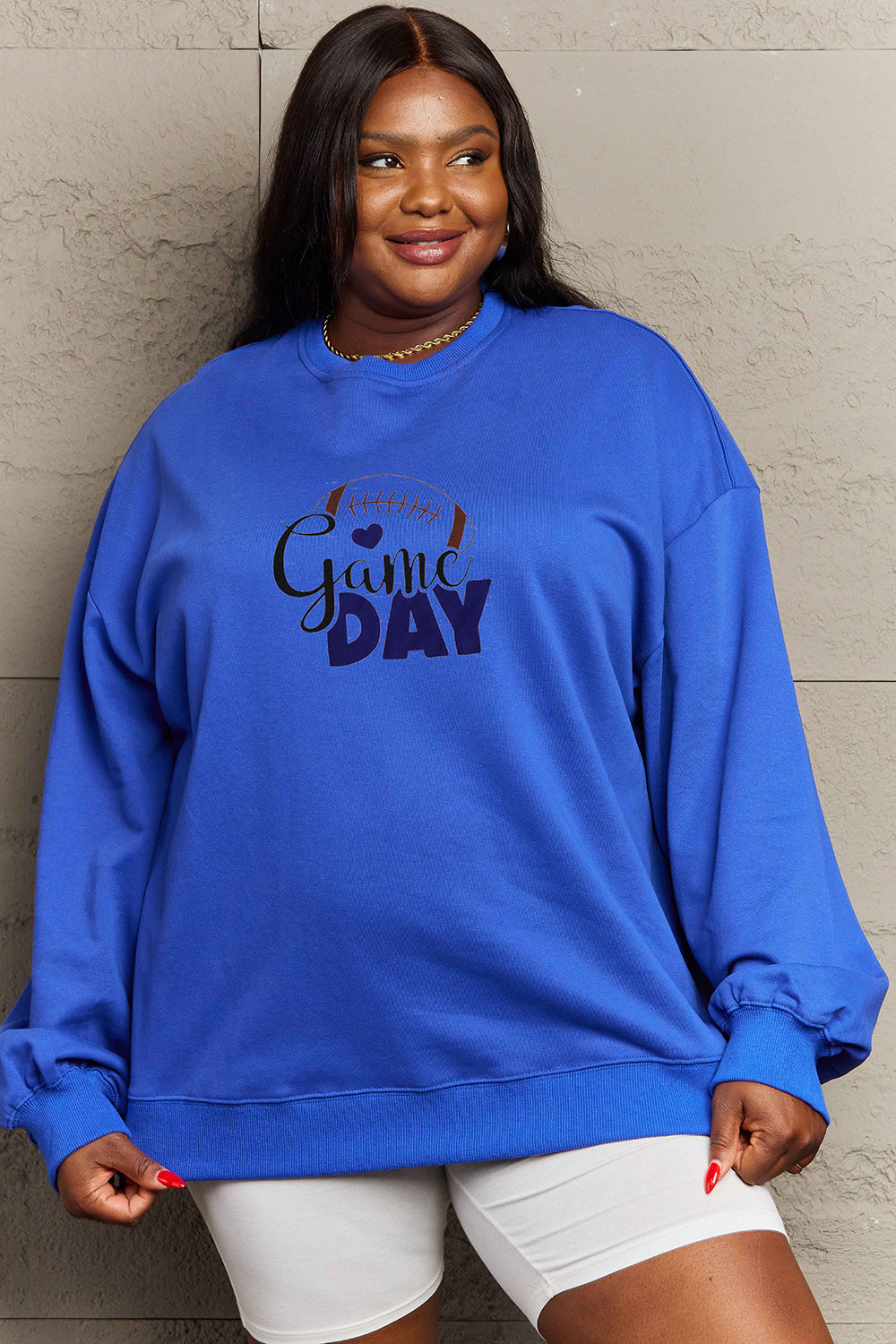 Simply Love Full Size Drop Shoulder Graphic Sweatshirt