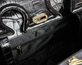 Stacy - Black Croc Tote Bag