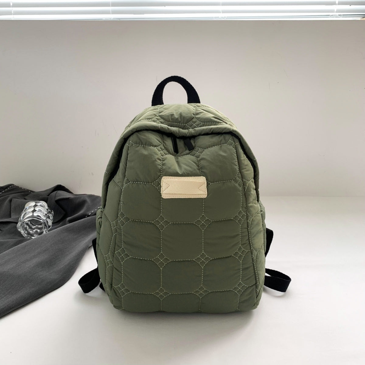 Quilted Polyester Backpack Bag