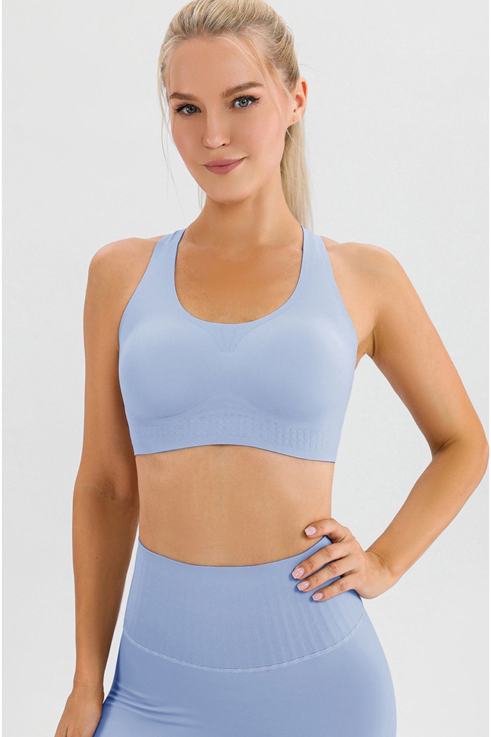 Round Neck Wide Strap Active Bra