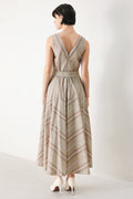 SWEET STRIPE WOVEN MIDI DRESS