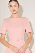 SPRING ICON PINK WOVEN MIDI DRESS