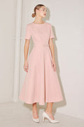 SPRING ICON PINK WOVEN MIDI DRESS