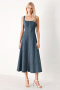 SHAPE OF BLUE DENIM MIDI DRESS