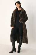 COZY IN THE CITY BELTED FAUX FUR MIDI COAT
