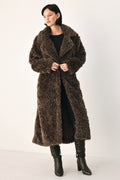 COZY IN THE CITY BELTED FAUX FUR MIDI COAT