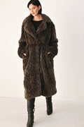 COZY IN THE CITY BELTED FAUX FUR MIDI COAT