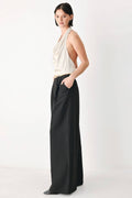 BLACK & CREAM POISE WOVEN JUMPSUIT