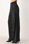 CITY AFTER DARK STRIPED WIDE LEG PANTS