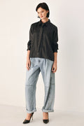 CITY AFTER DARK TIE FRONT STRIPED TOP