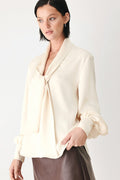 CHAMPAGNE WISHES TIE FRONT BLOUSE