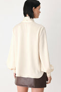 CHAMPAGNE WISHES TIE FRONT BLOUSE