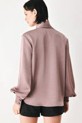 CHAMPAGNE WISHES TIE FRONT BLOUSE