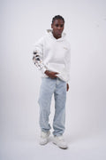 Floral Sleeve Embroidered Hoodie