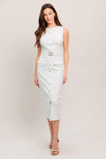 ROUGE ROMANCE TWILL MIDI DRESS