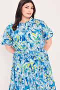 OCEAN GARDEN WOVEN MIDI DRESS