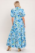 OCEAN GARDEN WOVEN MIDI DRESS