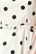 PURE POLKA WOVEN MIDI DRESS