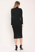 POLISHED MOMENTS TURTLENECK SWEATER MIDI DRESS