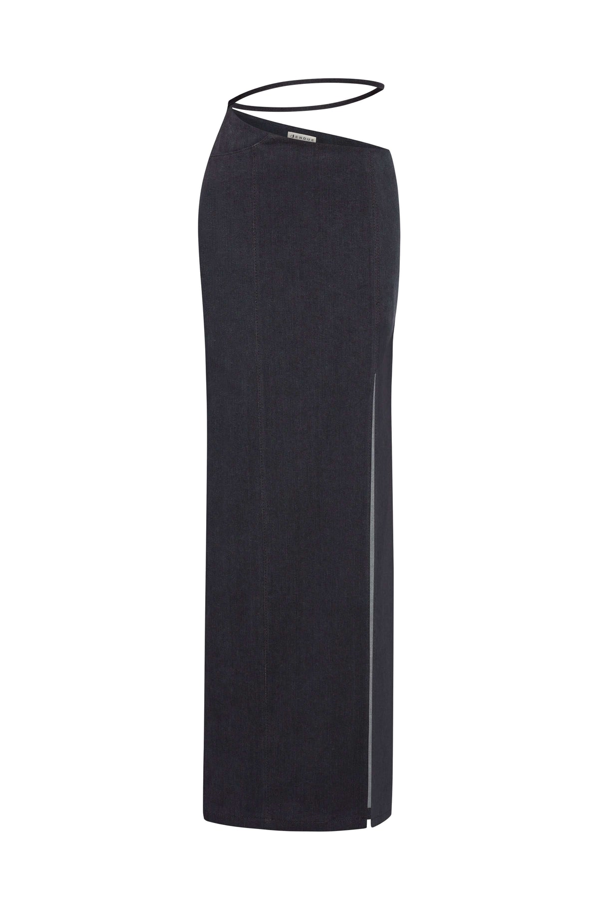 JENDUE Dreams Denim Skirt - High-Slit Maxi Skirt