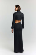 JENDUE Dreams Denim Skirt - High-Slit Maxi Skirt