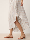 Linen Asymmetric Drawstring Maxi Dress NADIA