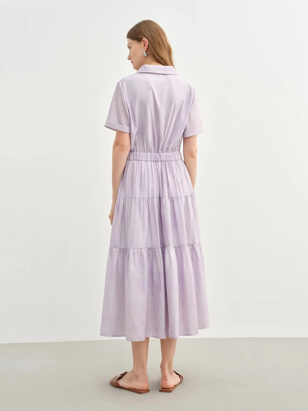 Elegant Women’s Lyocell Shirt Dress Romantic Summer Chic