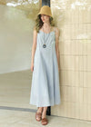 Plus Size V-Neck Water Drop Buckle Dress Summer Temperament
