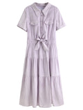 Elegant Women’s Lyocell Shirt Dress Romantic Summer Chic