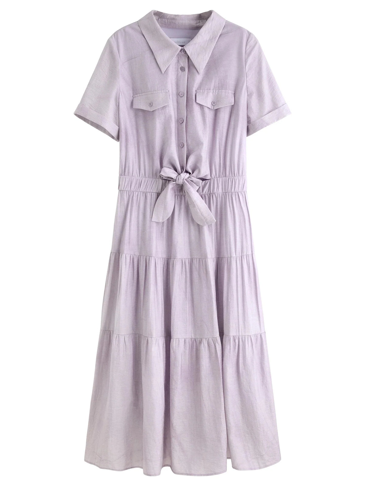 Elegant Women’s Lyocell Shirt Dress Romantic Summer Chic