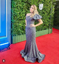 One Shoulder Bow Sleeve Gown