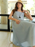 Plus Size V-Neck Water Drop Buckle Dress Summer Temperament