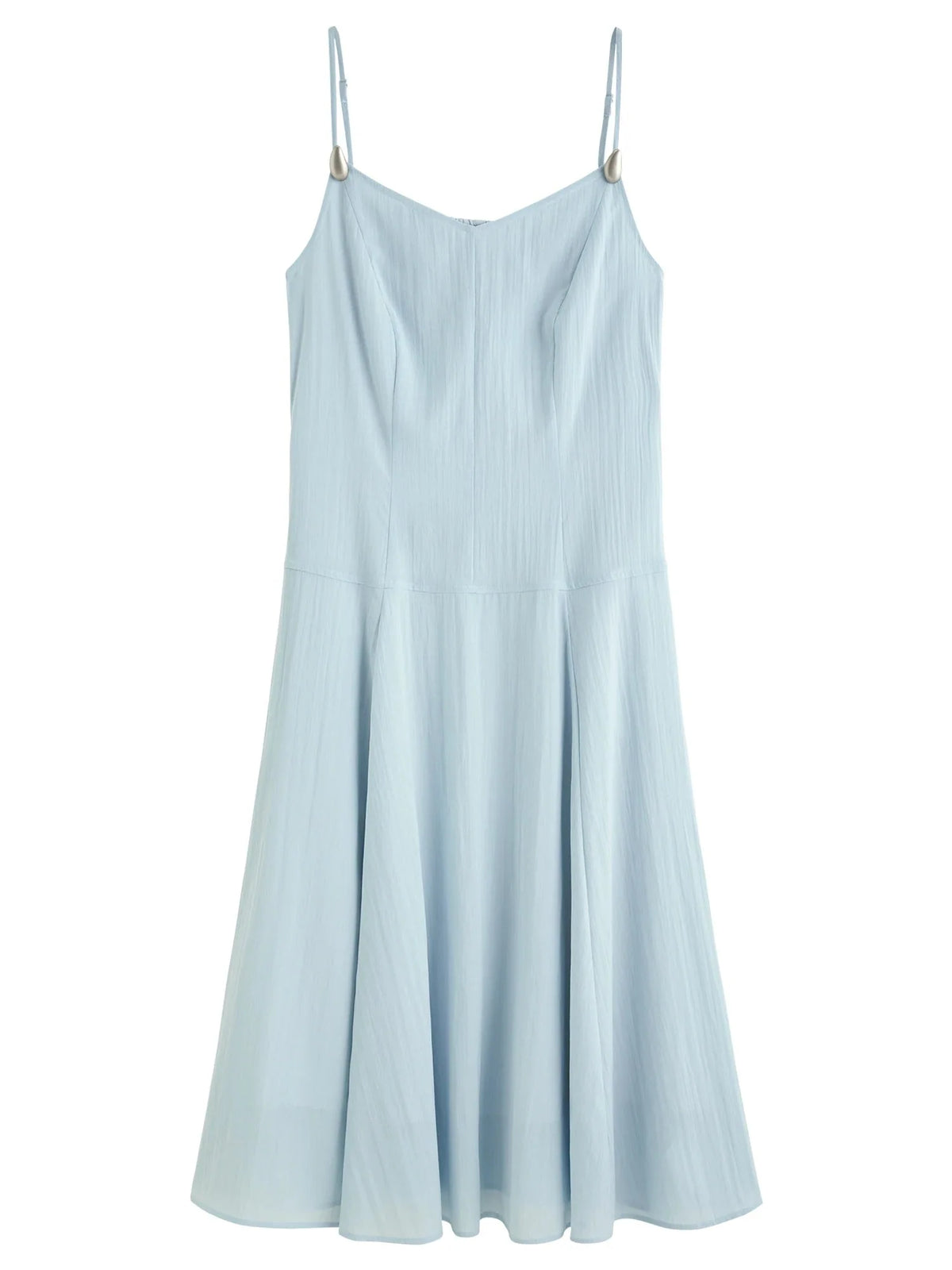 Plus Size V-Neck Water Drop Buckle Dress Summer Temperament