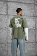 Unisex Layered Graphic T-Shirt – Distressed Boxy Long Sleeve