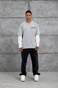 Unisex Layered Graphic T-Shirt – Distressed Boxy Long Sleeve